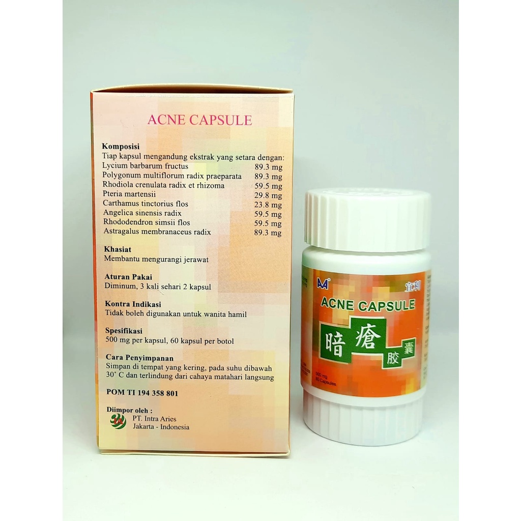 ACNE CAPSULE obat jerawat paling ampuh darah kotor dijamin 100% asli original