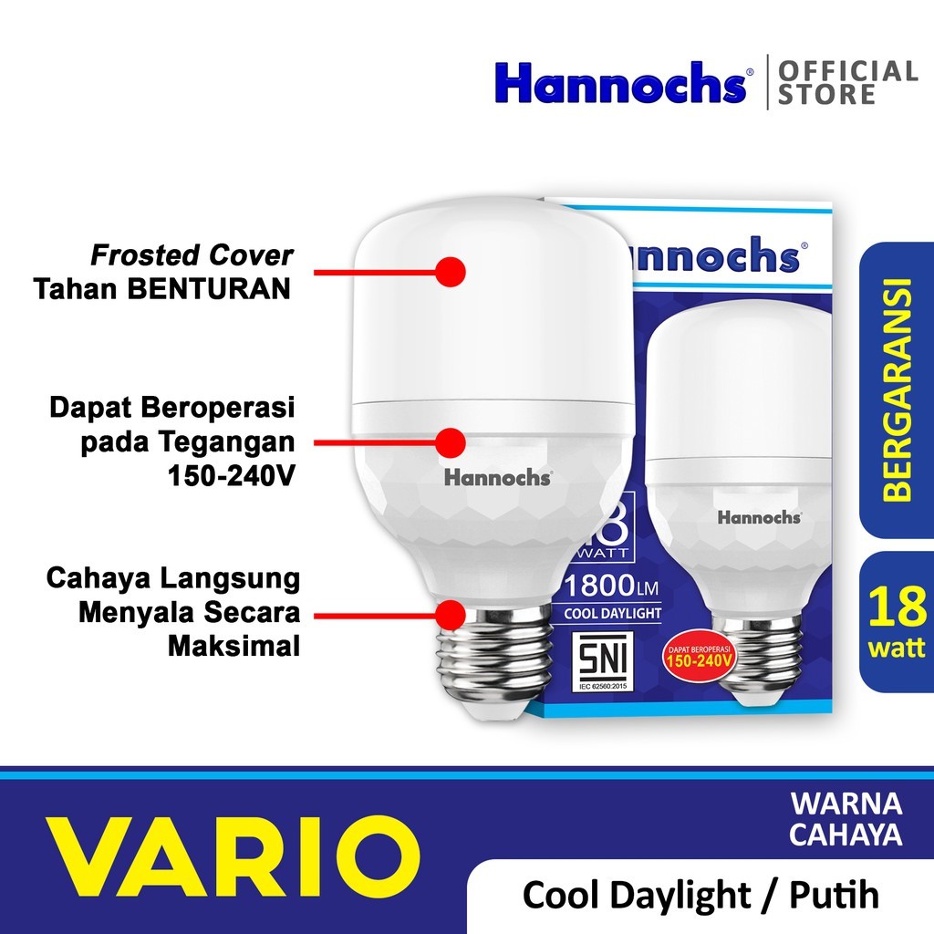 Hannochs Lampu LED Vario 18 Watt Cahaya Putih