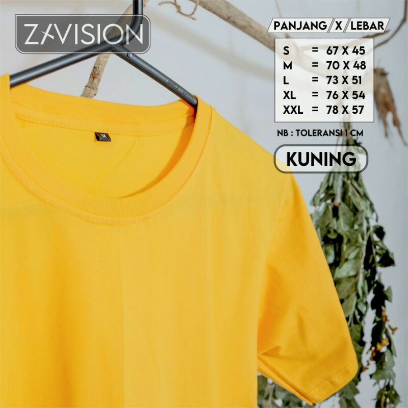 KAOS POLOS COTTON COMBED 30s PREMIUM KUNING #kaospolos #combedpremium