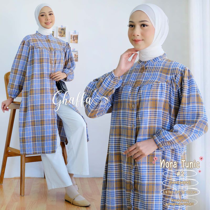 NORA TUNIC #2 BY GHAFFA THE LABEL (TUNIK MUSLIMAH) Tunik wanita modern rekomended