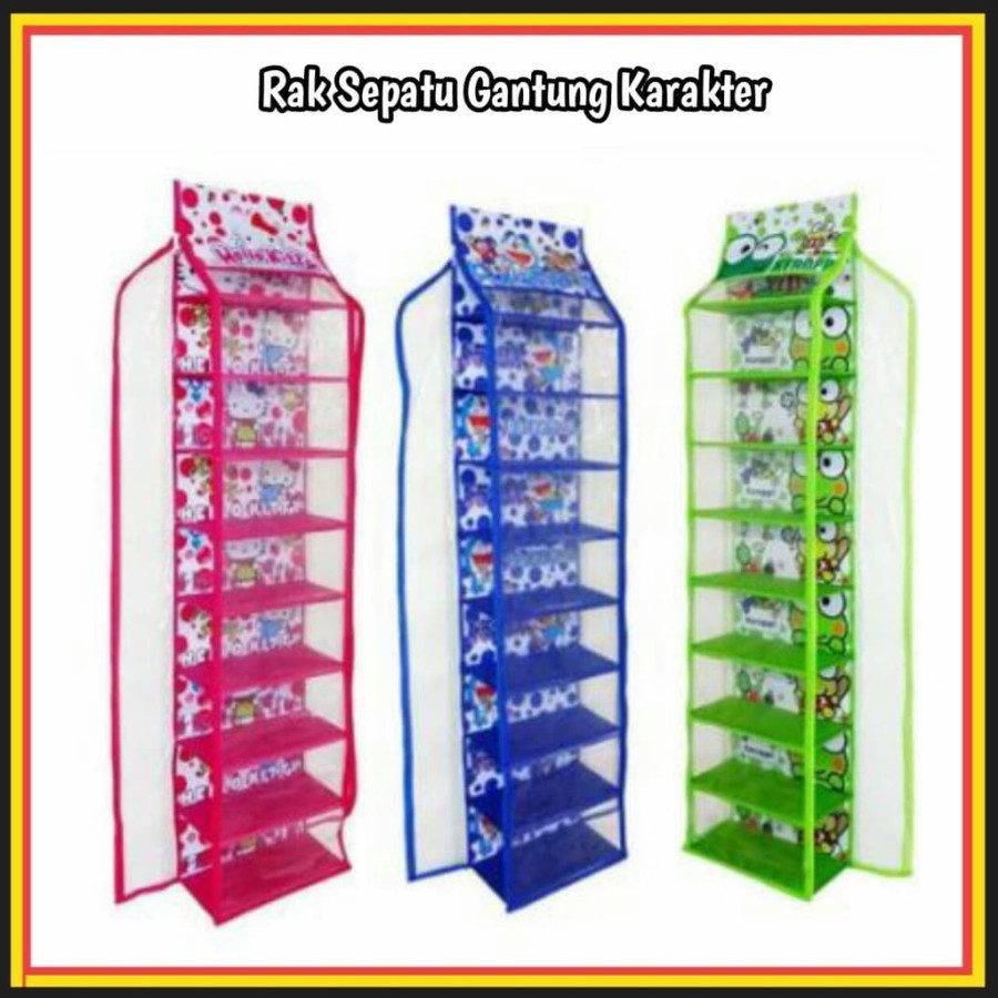 Rak Sepatu Sandal Gantung Plastik Hanging Shoes Organizer KARAKTER