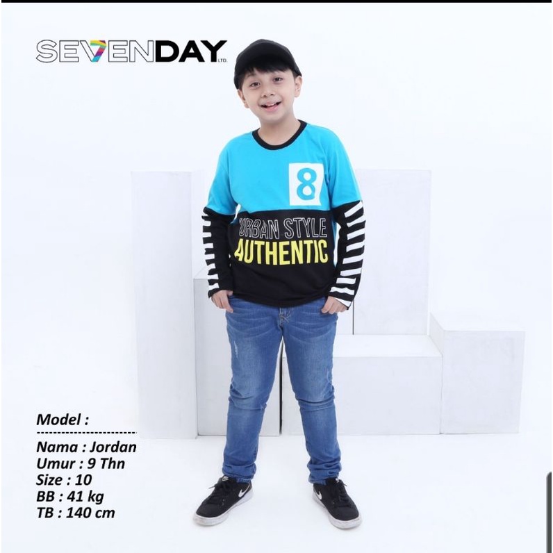 KSHFASHION I Kaos Premium Distro Lengan Panjang Anak Laki laki I T-Shirt Anak savenday 7-12 Tahun