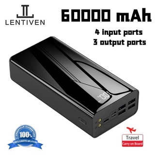 60000mAh PowerBank LENTIVEN 4 USB Fast Charging External Battery Powerbank LED Digital Display Portable
