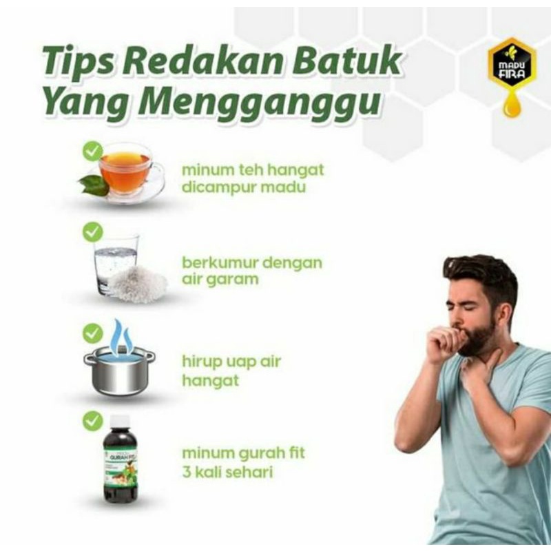 Madu GURAH FIT Original Obat Herbal Batuk Berdahak Kering Sesak Radang Tenggorokan 280 gram