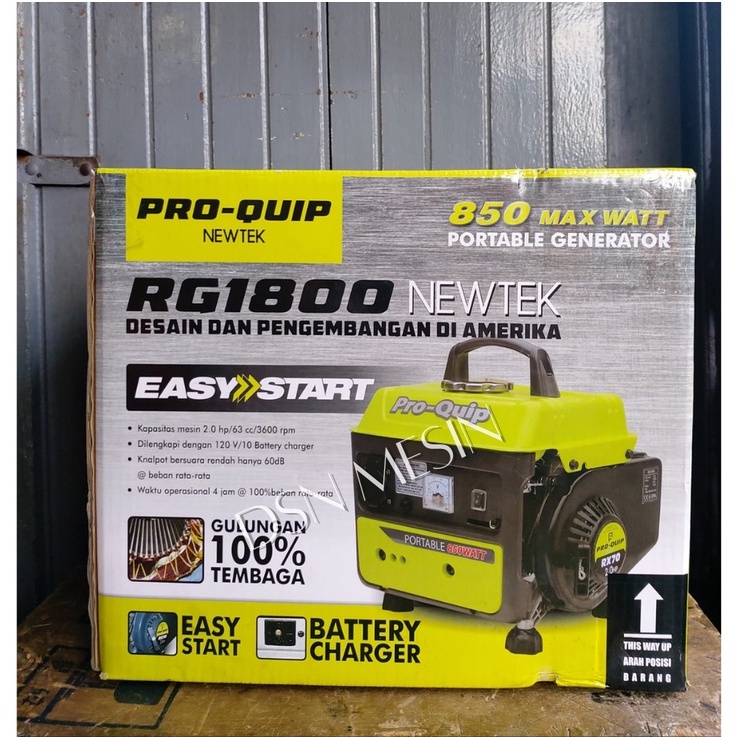 Genset Mini Portabel 850 Watt 2 Tak Tipe RG1800 PROQUIP