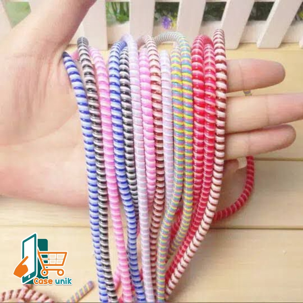 PELINDUNG KABEL 2 WARNA warni lilitan Charger spiral data cable / CORD PROTECTOR SPIRAL 2 TONE bahan bagus CS3395