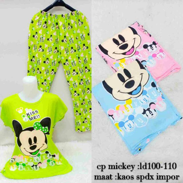Setalan Baju Tidur CP Spandex Import / Stelan baju tidur micky, Bunny