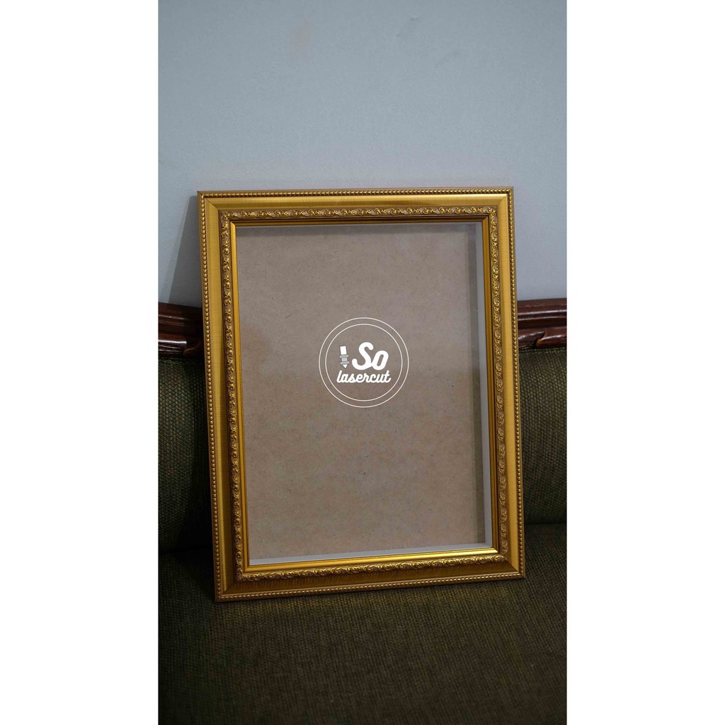 [Sudah Termasuk Frame] PO Dekorasi Cetak Akrilik Emas frame mahar 40x50 -Gold Mirror / RoseGold