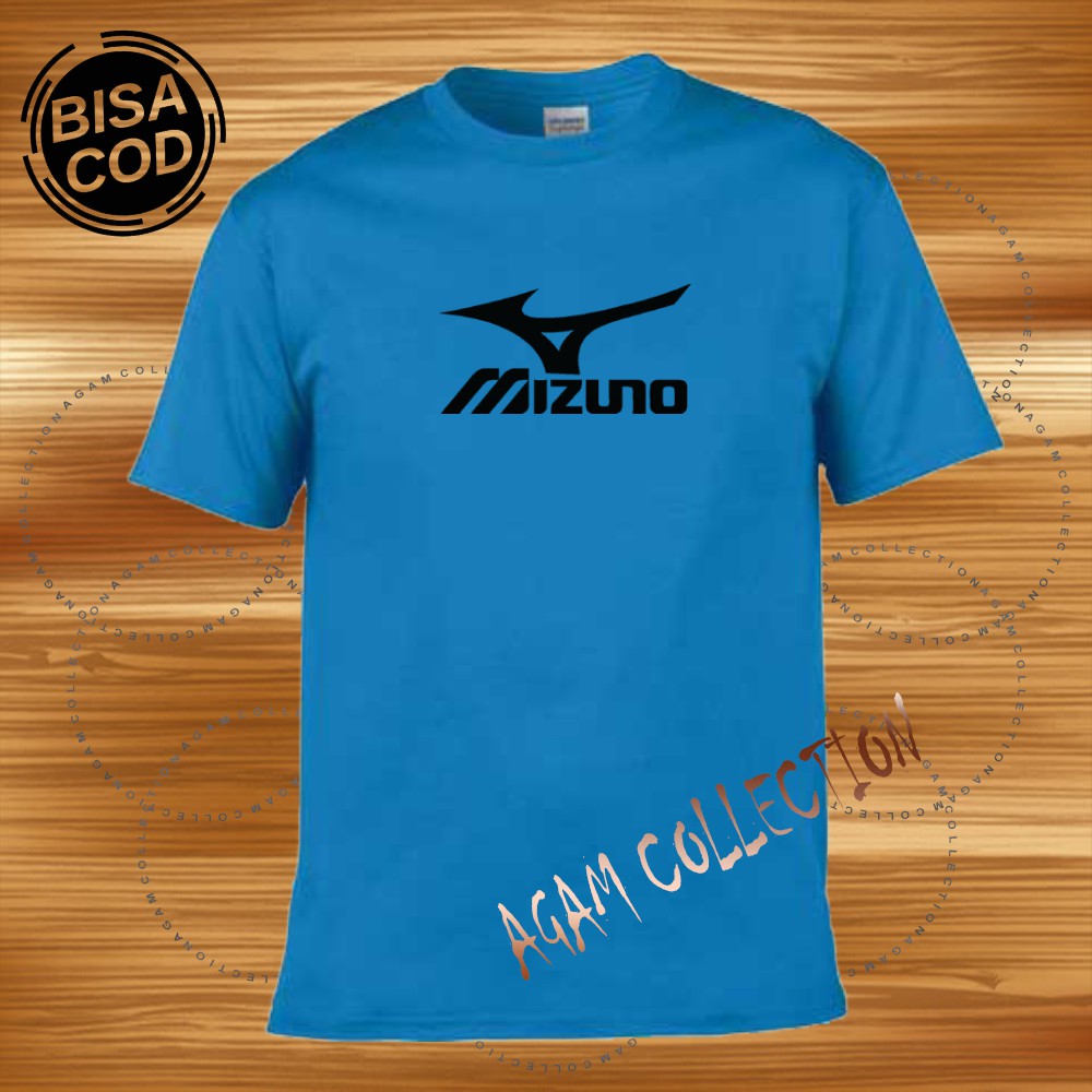 Agam Collection Baju Kaos Distro Mizuno 001 Text Hitam Lengan Pendek Premium Quality