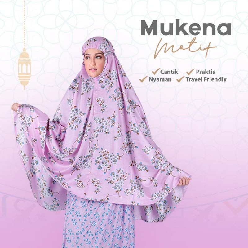 Mukena Sholat Wanita Dewasa Rayon Bali Premium Cantik Adem Ungu Kombinasi