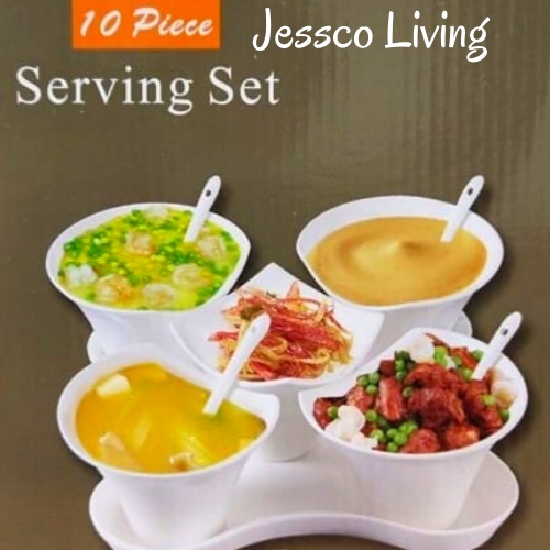 ONEMORE WADAH SAJI 10 PC SERVING SET KERAMIK PUTIH S1099