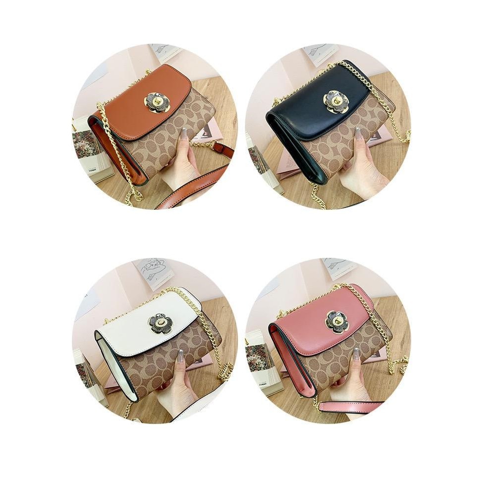 EL 5735 RISCE TAS SELEMPANG TALI RANTAI KUNCIAN MOTIF BUNGA IMPORT WANITA CEWEK PEREMPUAN JAKARTA