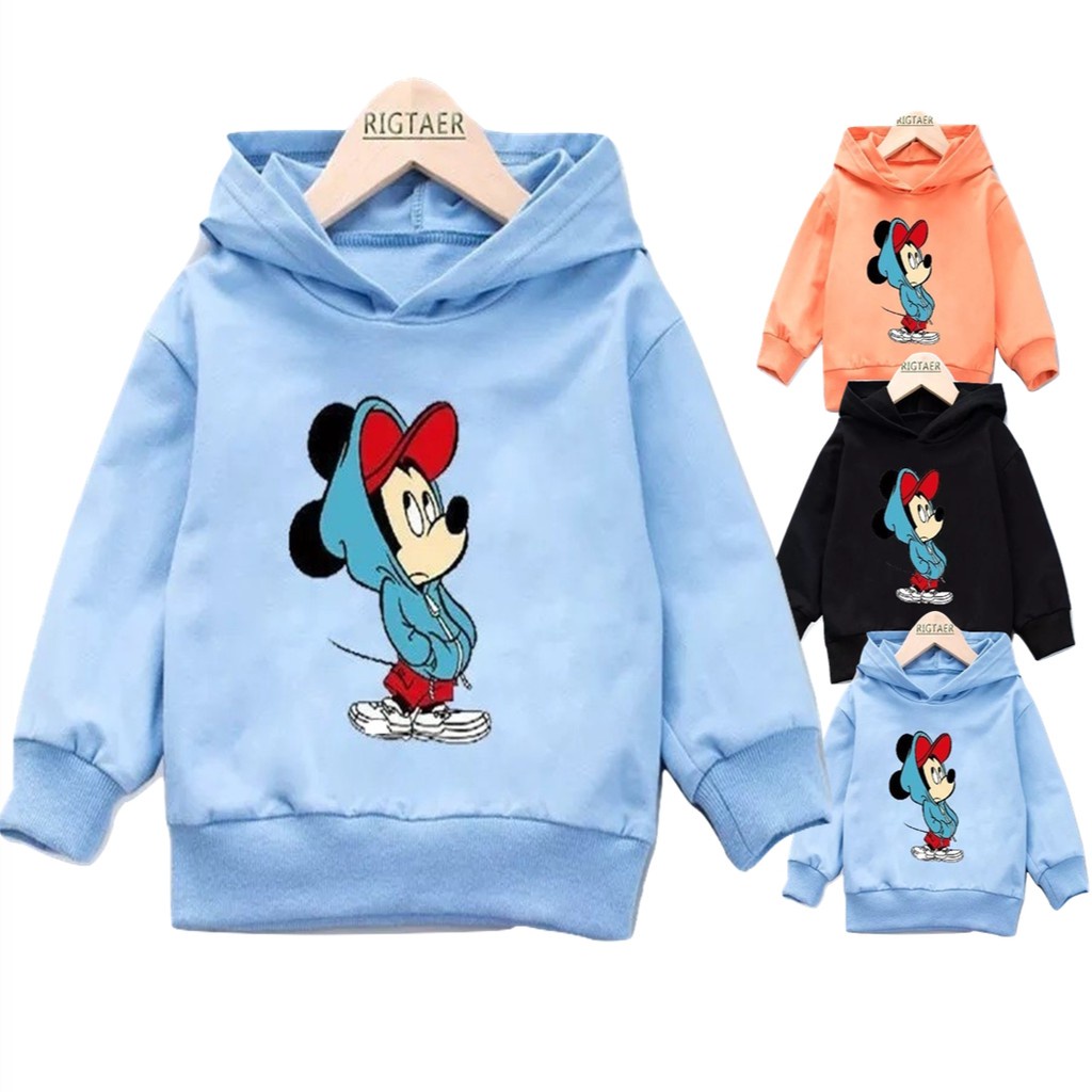 Sweater Hoodie Anak Hat Mickey Mouse Sweater Fleece Baju Anak Pakaian Anak