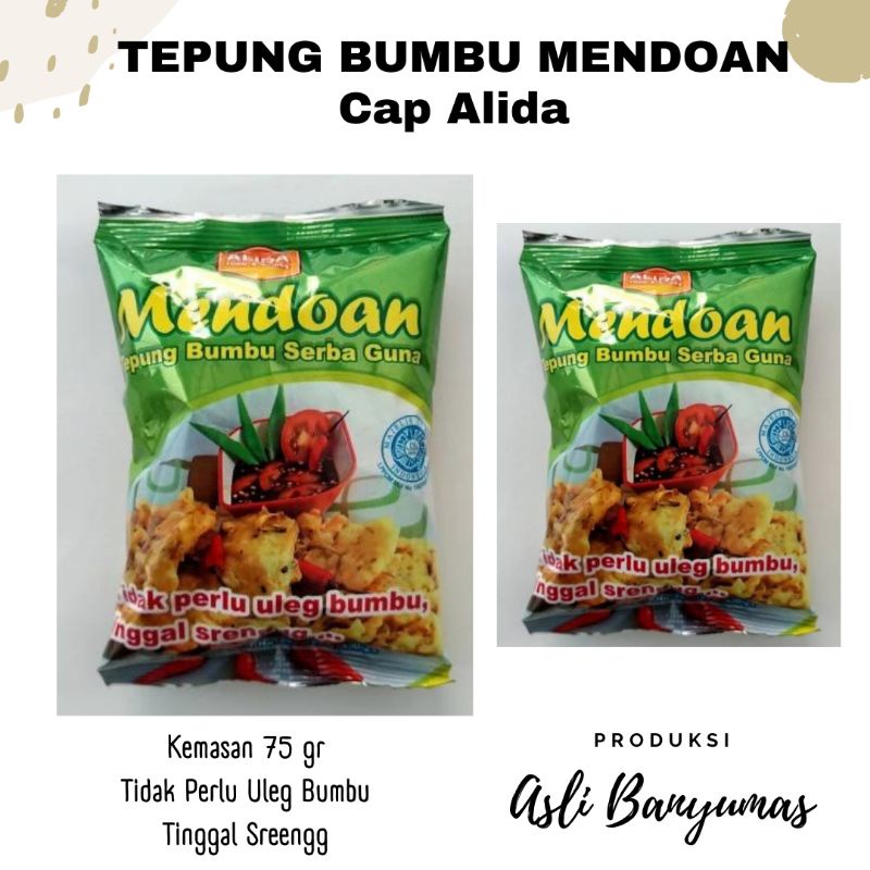 

TEPUNG BUMBU MENDOAN 75 gr | KHAS BANYUMAS | HARGA TERJANGKAU | FREE GIFT BELANJA MIN. 50K (all item)