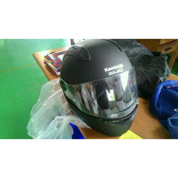 Helm Kawasaki bajaj black doff
