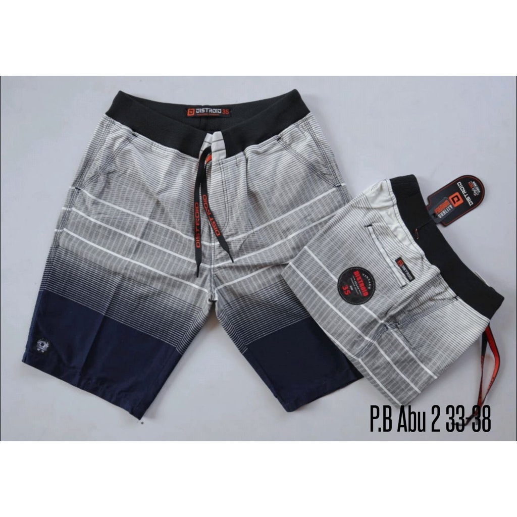 Celana Pendek Pria Surfing Distro Premium Pantai Santai kolor Rib Motif P.B 2 Size 33-38