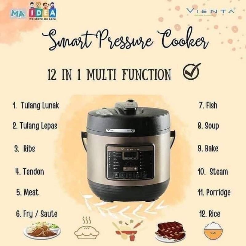 Smart Pressure Cooker (SPC) GARANSI RESMI VIENTA