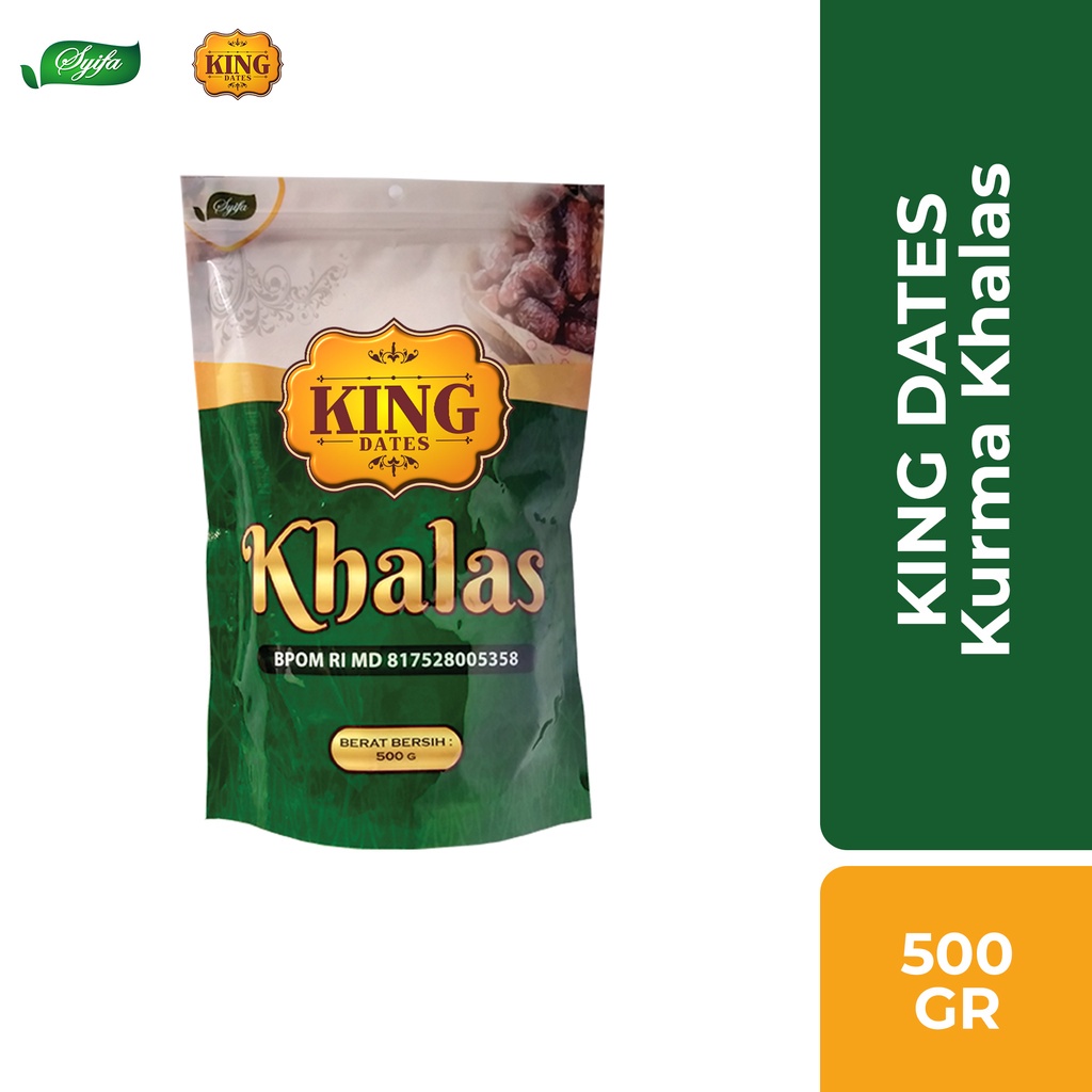 

KURMA KHALAS KING DATES 500gr Khalas Premium Khalas UAE Kemasan Pouch Elegan