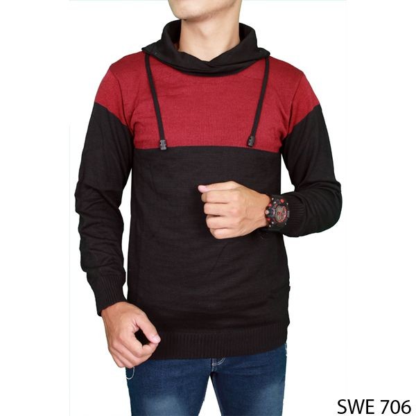 Crochet Mens Sweater Rajut Hitam – SWE 706