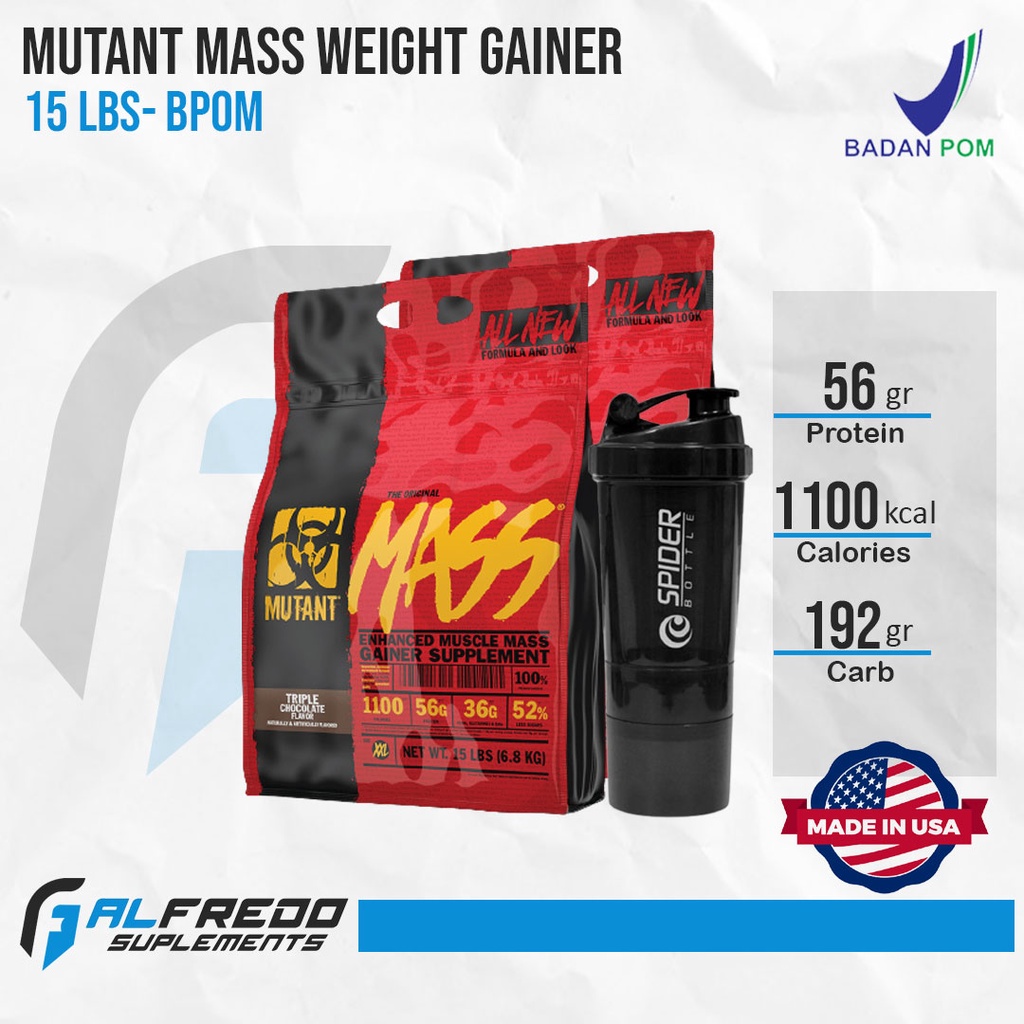 Mutant Mass Gainer 15 Lbs Weight Gainer BPOM AOM Mass Gainer