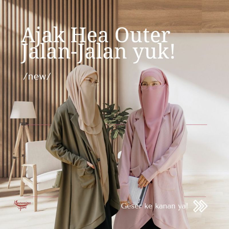 HEA OUTER BLAZER ORIGINAL BY KHUMAIRA SYARI BEST SELLER BAHAN NEWYORK KNIT PREMIUM BERKUALITAS