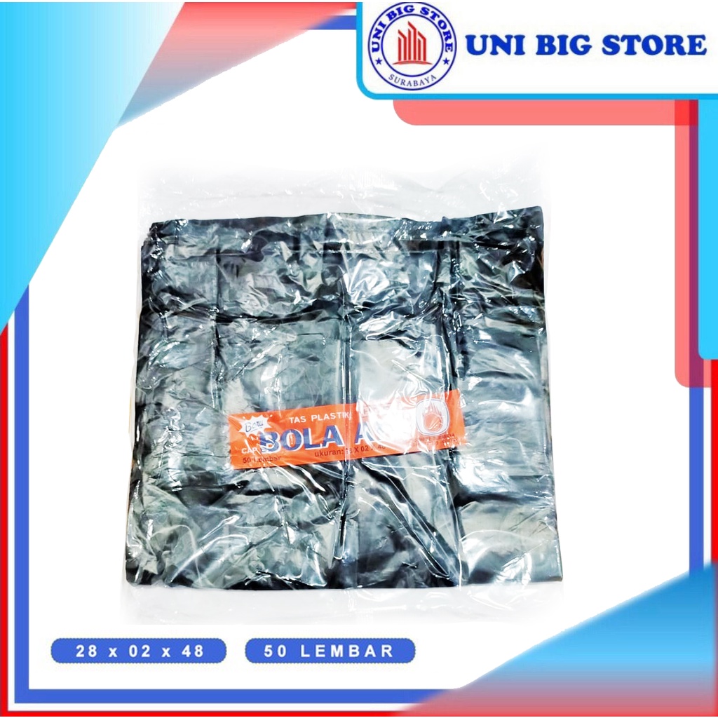 Tas Kantong Kresek BOLA API 28 02 48 Hitam Besar 50 Lbr Platik
