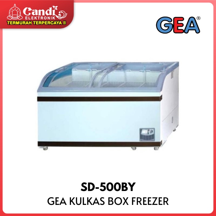 GEA Kulkas Box Freezer 500 Liter Sliding Curved Glass SD500BY SD-500BY