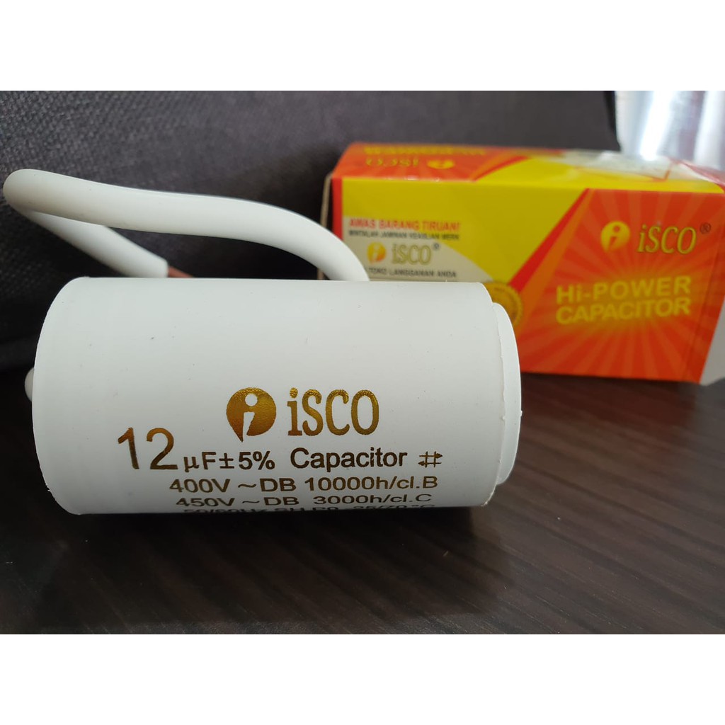 Kapasitor Bulat ISCO ICAR ECOFILL 8UF 10UF 12 UF / Capasitor Pompa Air 8 10 12mikro