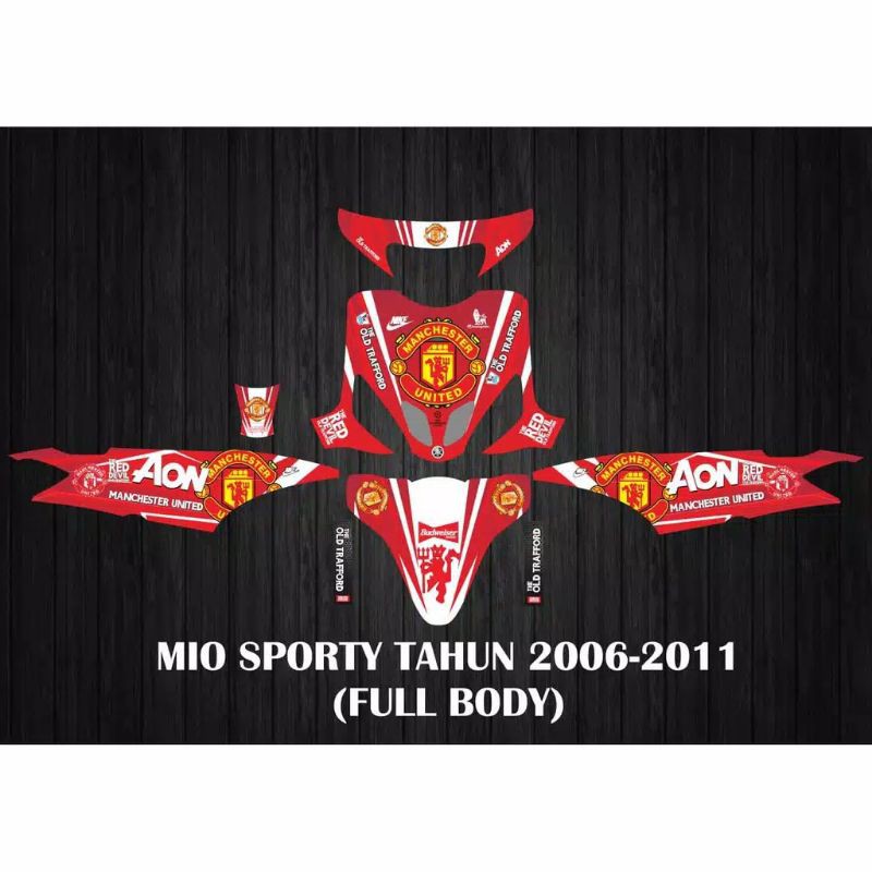 Stiker Motor Striping Motor Variasi Full Body Mio Sporty Motif Manchester United
