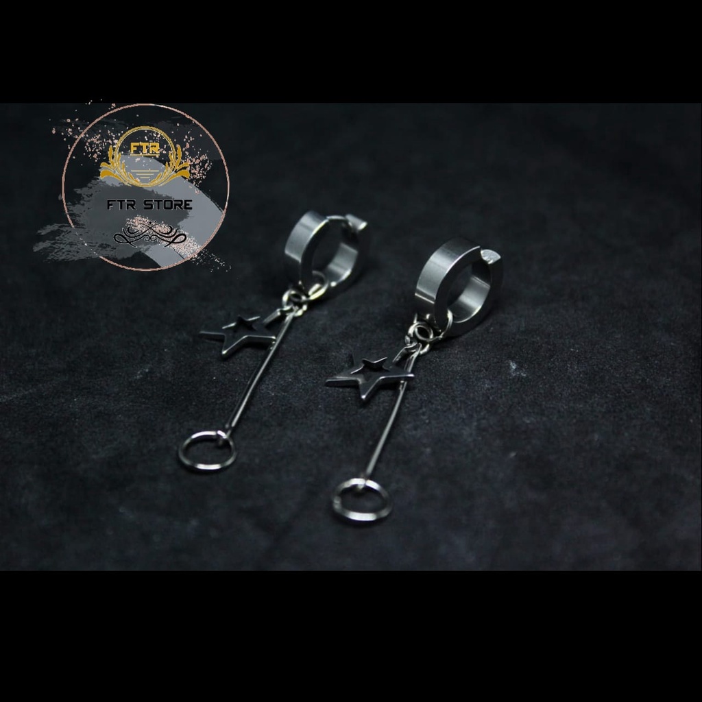 Anting tindik dan jepit model bintang ala Korea / Anting BTS / Anting bintang batang