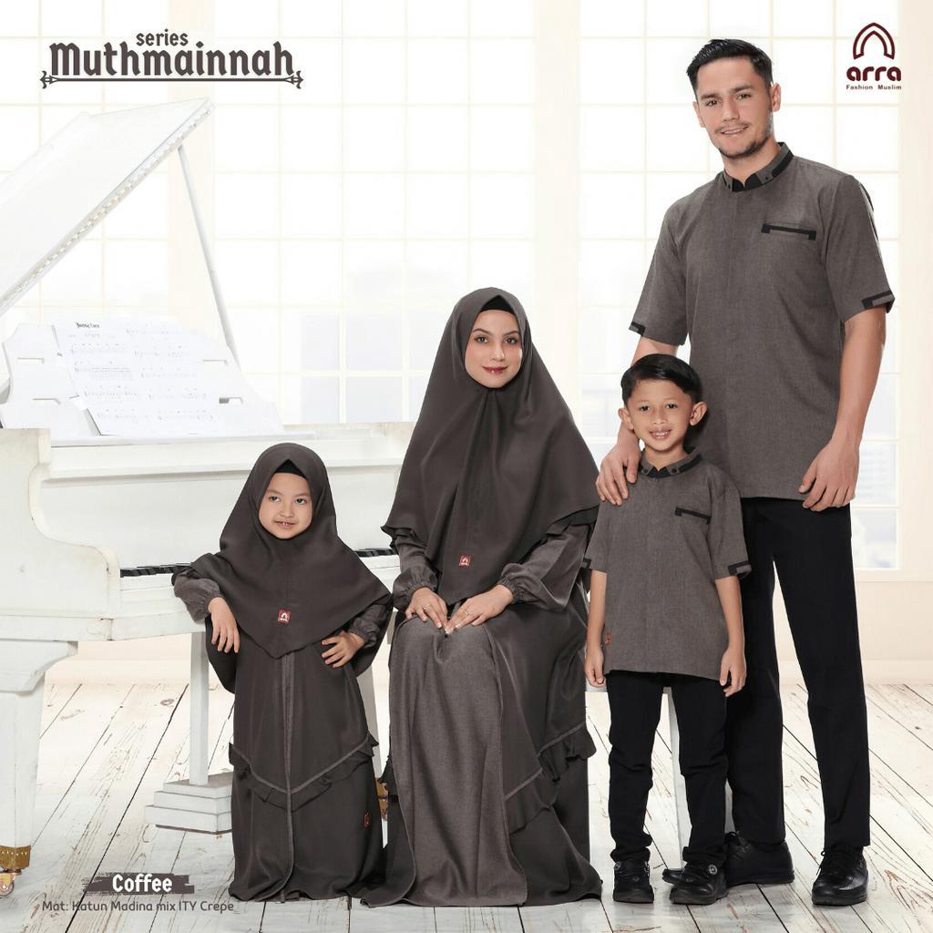 Arra-Ori Baju Busana Muslim Sarimbit Couple Pasangan Keluarga Mutmainnah Coffe Elegan