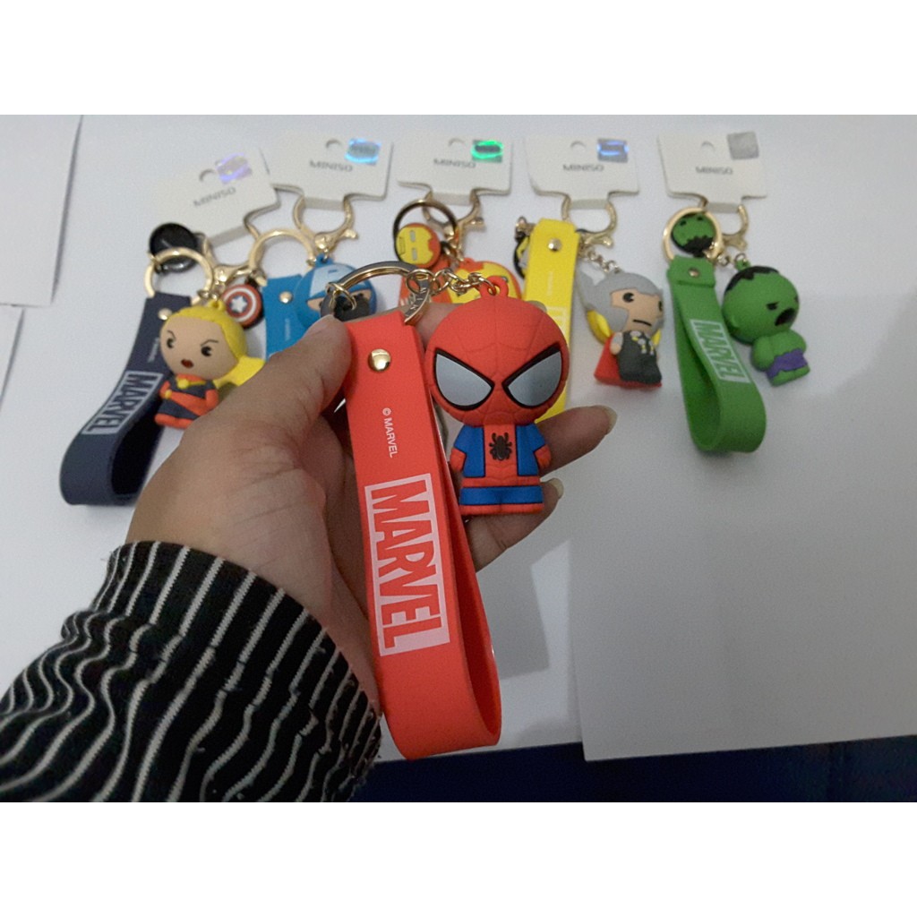 gantungan kunci spiderman hiasan tas keychain marvel miniso gandulan DISKON6