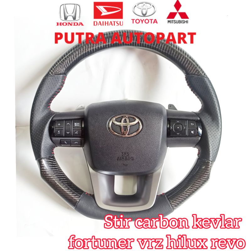 stir setir carbon karbon kevlar fortuner vrz hilux revo original