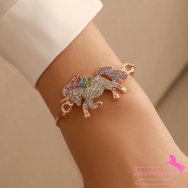 Gelang Unicorn Mutiara Gold Silver Diamond Anak Dewasa Korea