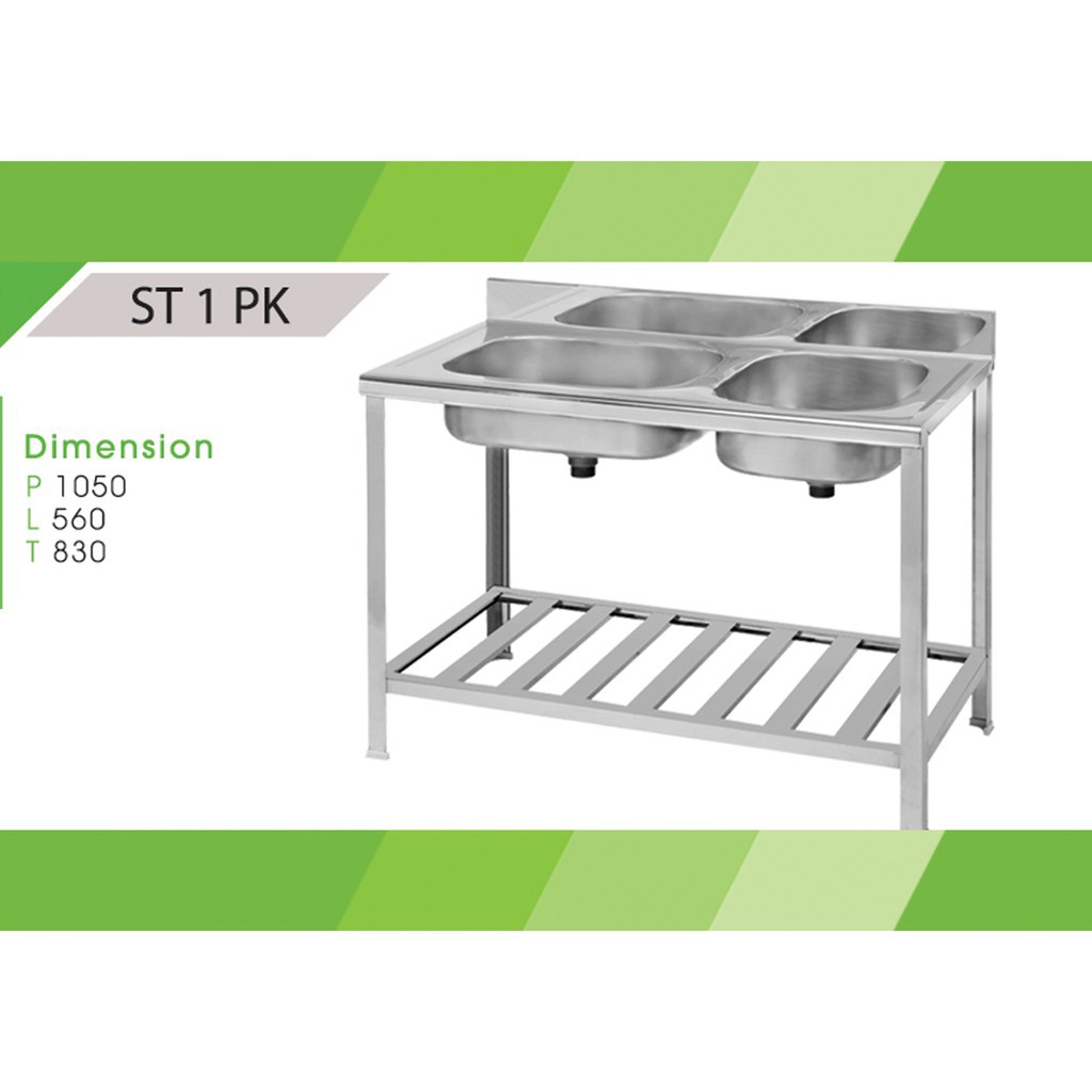 KITCHEN SINK BAK CUCI PIRING STAINLESS ROYAL ST 1 PK ST1PK 1050 X 56