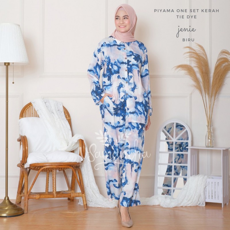 vSamantha - Pajamas  Piyama One Set Kemeja Tie Dye