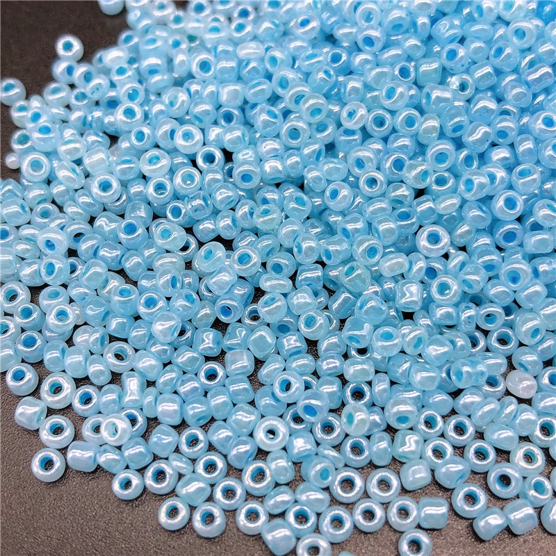 10g 2MM 3MM 4MM Manik-Manik Kaca Czech Kecil Warna Biru Untuk Membuat Perhiasan