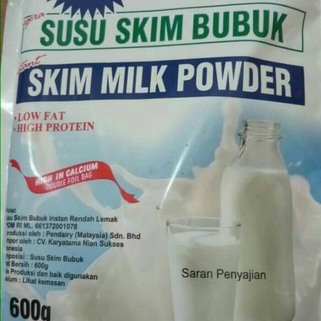  Susu Skim  Bubuk Prolac 600 gram Malaysia High Calsium low 