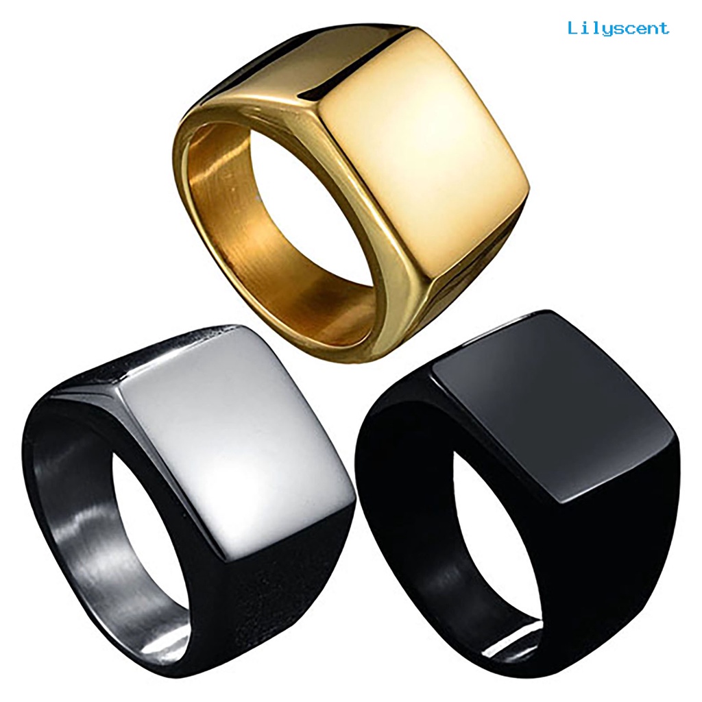 Ls Cincin Pria Bahan Stainless Steel Warna Polos Untuk Pesta Pernikahan