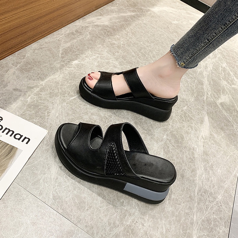 SN068 - Sandal Wedges Fashion Korea   Wanita