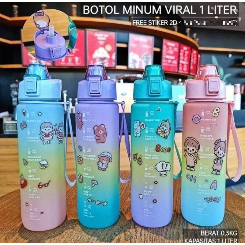 botol minum 1 liter / botol viral