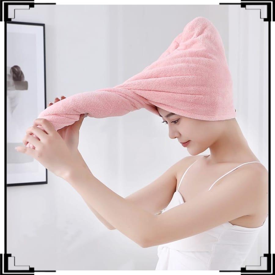 BOS - Handuk Rambut Keramas Hair Dryer Fleece Cepat Kering Fiber Magic Towel Lembut | Handuk Turban Pengering Rambut