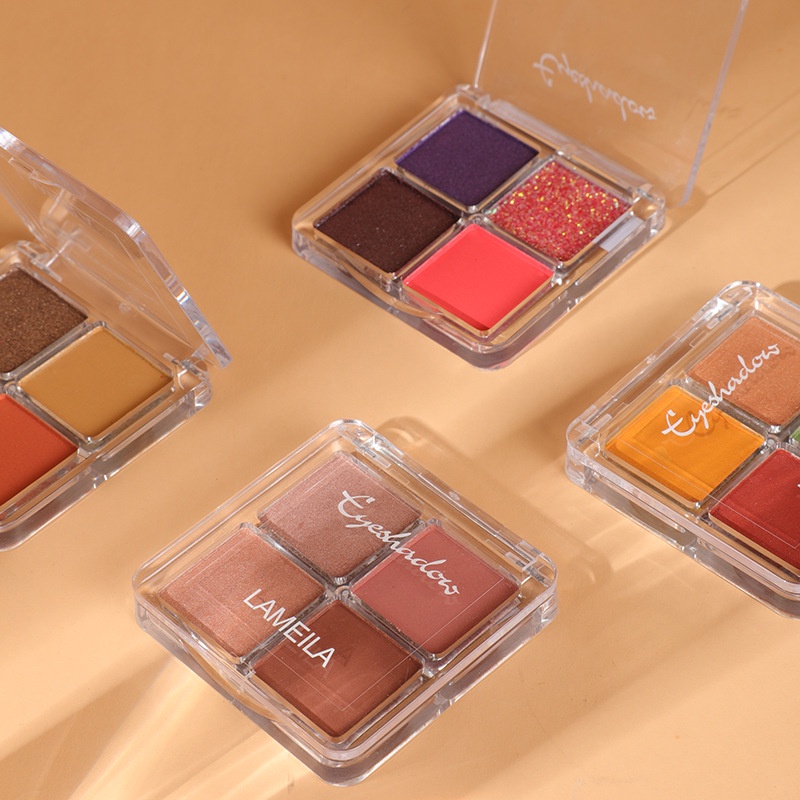 Mini 4 Colour Eyeshadow Lameila Eyeshadow 4 Warna Pigmented Korean Eyeshadow TERMURAH Original