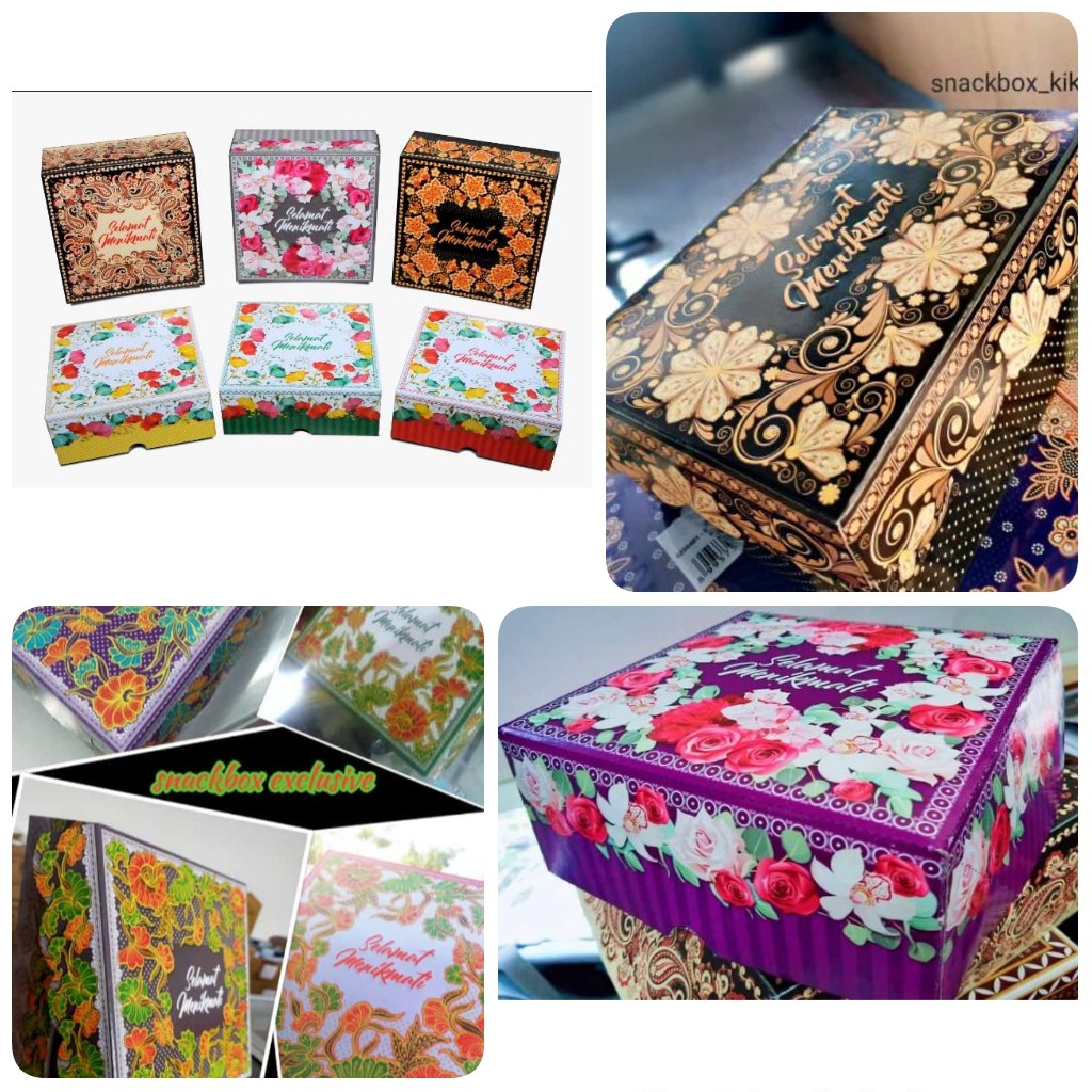 PROMO!!! ( Kardus Lipat OKEY ) Dus Snack Motif Batik Uk. 13 x 10 x 6