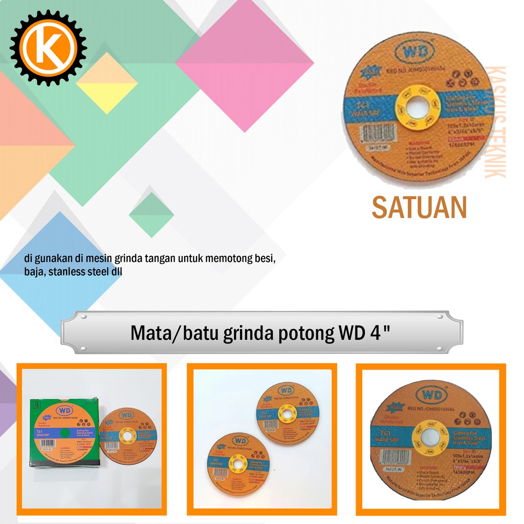WD Mata grinda potong/batu potong cutting 4 inch - satuan