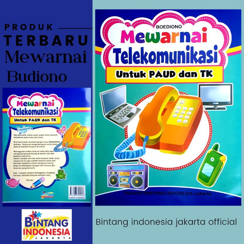 BOEDIONO - Buku Mewarnai TELEKOMUNIKASI Untuk Paud dan Tk (UKURAN 21X29)