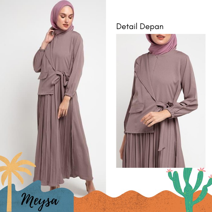 Gamis Dress Syari Busui Gamis plisket LUZNA  Gamis Polos MK124 Dress pesta Dress Plisket