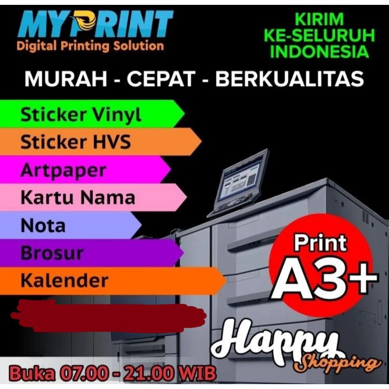 

Cetak Sticker Bontak / Kromo A3+