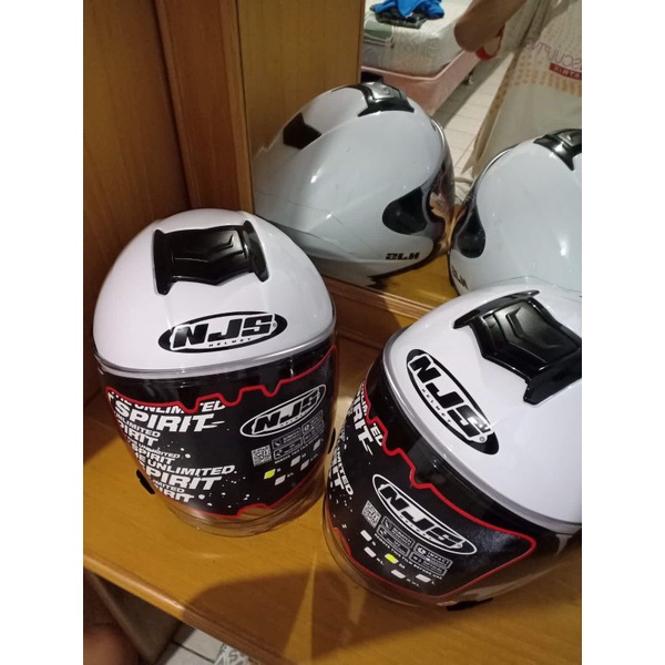 NJS KAIROZ - WHITE / GREY GLOSSY / GREY DOFF / BLACK GLOSSY / BLACK DOFF / PINK / EASY GREEN / ORANGE - HELM HALF FACE-6