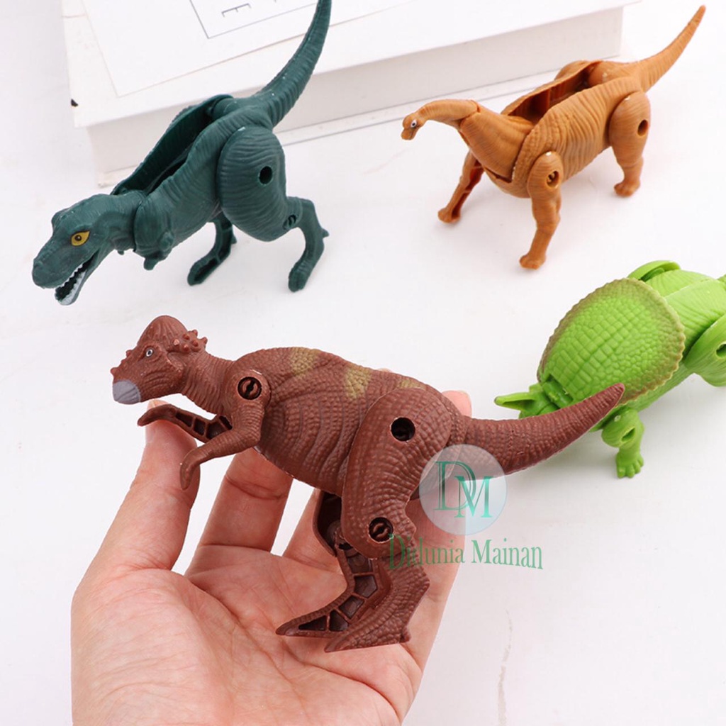 Mainan dinosaurus telur figure dino bongkar pasang surprise egg dinosaur